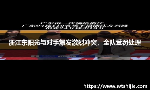 浙江东阳光与对手爆发激烈冲突，全队受罚处理
