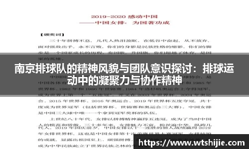 南京排球队的精神风貌与团队意识探讨：排球运动中的凝聚力与协作精神