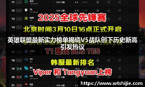 英雄联盟最新实力榜单揭晓V5战队创下历史新高引发热议