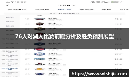 76人对湖人比赛前瞻分析及胜负预测展望